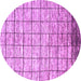 Round Checkered Purple Modern Rug, abs816pur