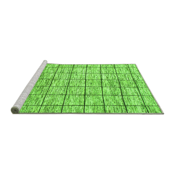 Sideview of Machine Washable Checkered Green Modern Area Rugs, wshabs816grn