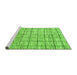 Sideview of Machine Washable Checkered Green Modern Area Rugs, wshabs816grn