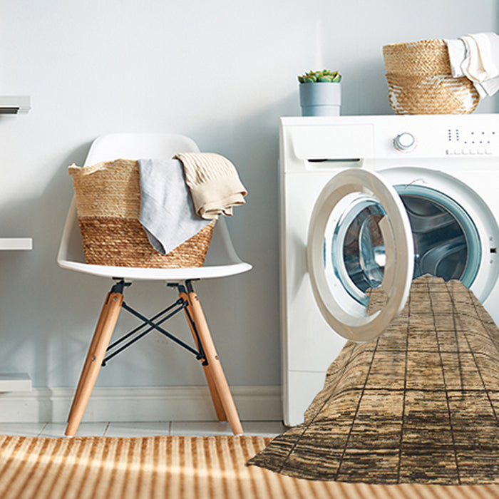 Machine Washable Abstract Light Brown Rug in a Washing Machine, wshabs816