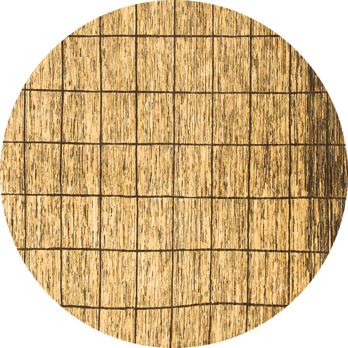 Round Machine Washable Checkered Brown Modern Rug, wshabs816brn