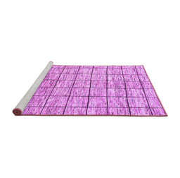 Sideview of Machine Washable Checkered Purple Modern Area Rugs, wshabs816pur