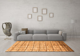 Machine Washable Checkered Orange Modern Area Rugs in a Living Room, wshabs816org