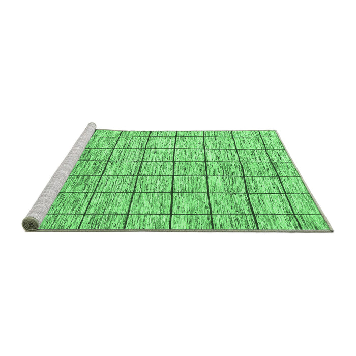 Sideview of Machine Washable Checkered Emerald Green Modern Area Rugs, wshabs816emgrn