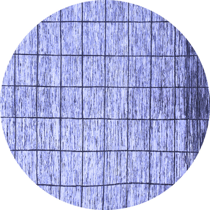 Round Checkered Blue Modern Rug, abs816blu