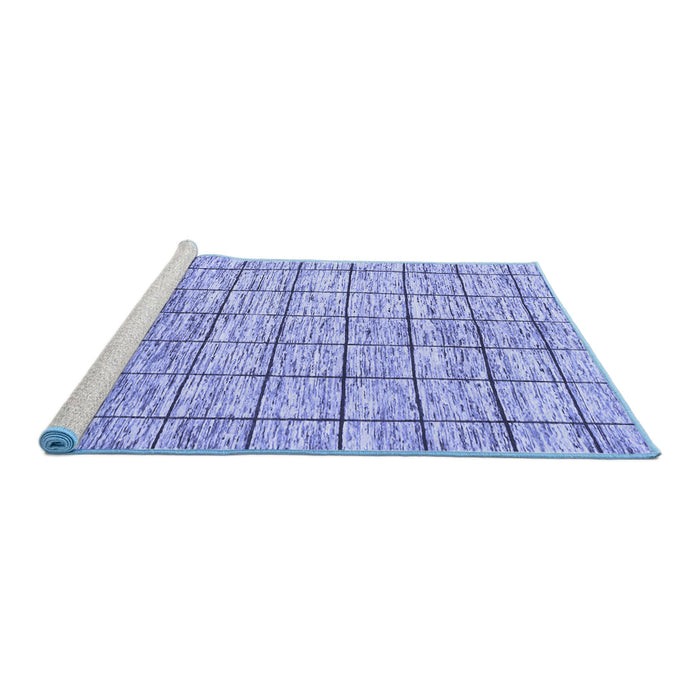 Sideview of Machine Washable Checkered Blue Modern Rug, wshabs816blu