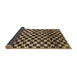 Sideview of Abstract Bakers Brown Checkered Rug, abs817