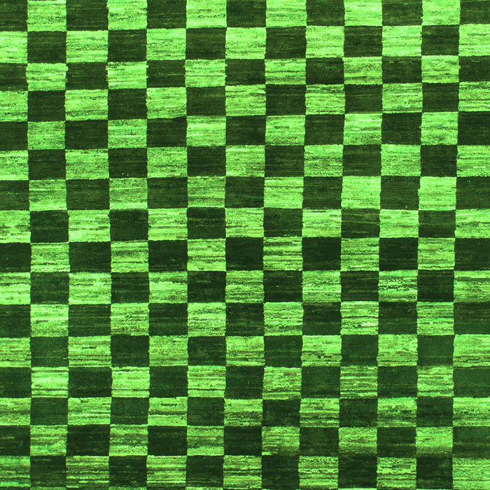 Machine Washable Checkered Green Modern Area Rugs, wshabs817grn