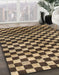 Machine Washable Abstract Bakers Brown Rug in a Family Room, wshabs817
