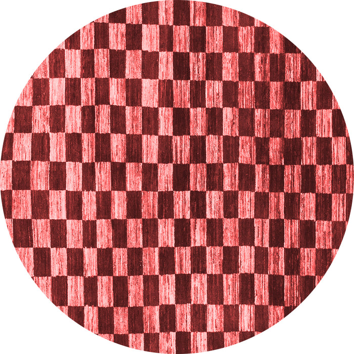Machine Washable Checkered Red Modern Rug, wshabs817red