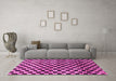 Machine Washable Checkered Pink Modern Rug in a Living Room, wshabs817pnk