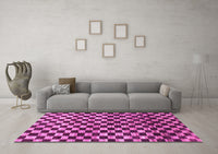 Machine Washable Checkered Pink Modern Rug, wshabs817pnk