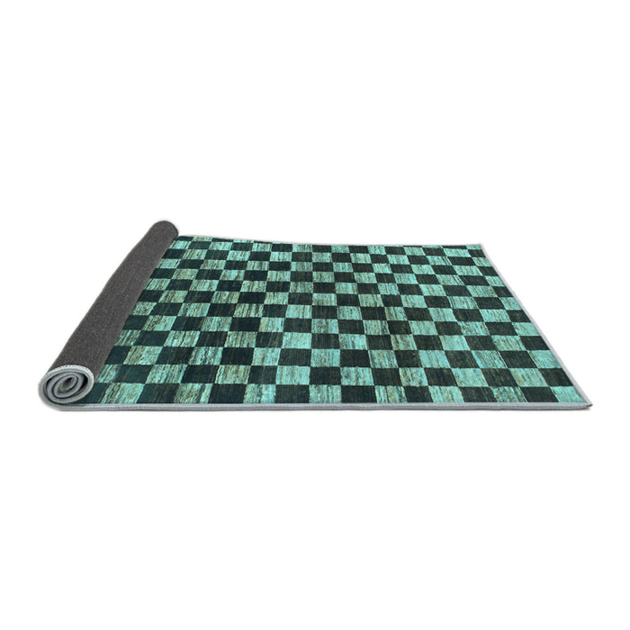 Sideview of Checkered Light Blue Modern Rug, abs817lblu