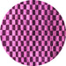 Round Machine Washable Checkered Pink Modern Rug, wshabs817pnk