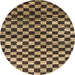 Round Machine Washable Abstract Bakers Brown Rug, wshabs817