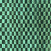 Square Checkered Turquoise Modern Rug, abs817turq