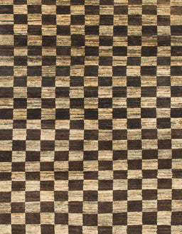 Abstract Bakers Brown Checkered Rug, abs817