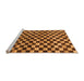 Sideview of Machine Washable Checkered Orange Modern Area Rugs, wshabs817org