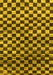 Machine Washable Checkered Yellow Modern Rug, wshabs817yw