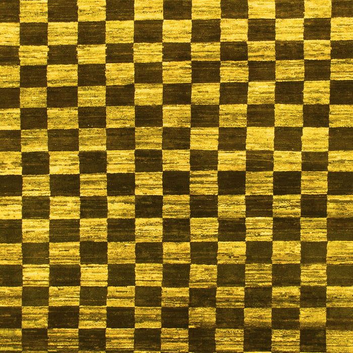 Machine Washable Checkered Yellow Modern Rug, wshabs817yw