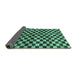 Sideview of Checkered Turquoise Modern Rug, abs817turq