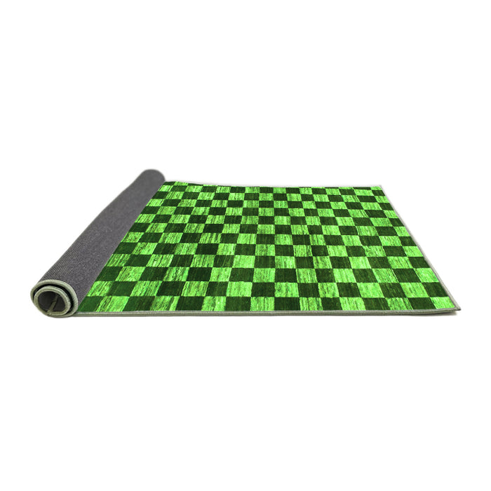 Sideview of Checkered Green Modern Rug, abs817grn
