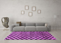 Machine Washable Checkered Purple Modern Rug, wshabs817pur