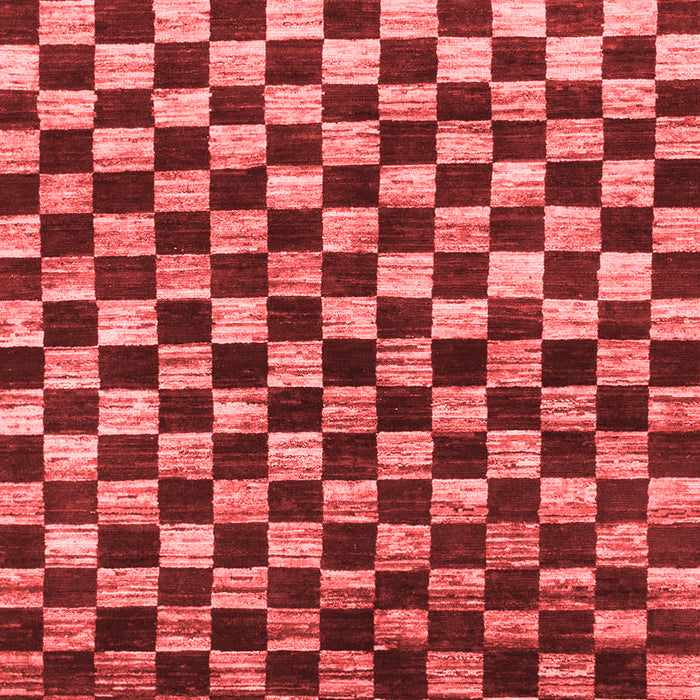Machine Washable Checkered Red Modern Rug, wshabs817red