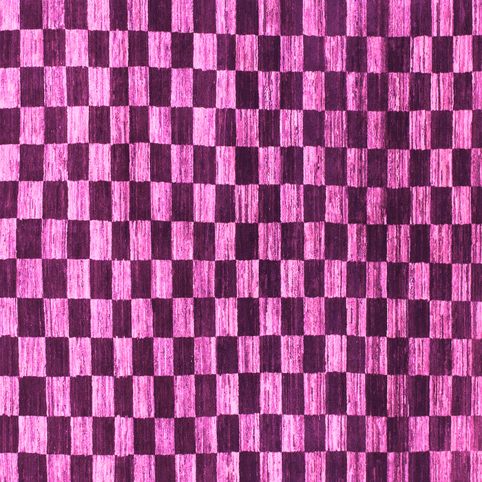 Square Machine Washable Checkered Pink Modern Rug, wshabs817pnk