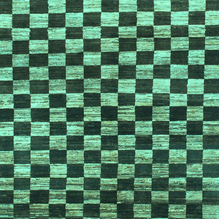 Machine Washable Checkered Turquoise Modern Area Rugs, wshabs817turq