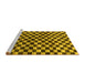 Sideview of Machine Washable Checkered Yellow Modern Rug, wshabs817yw