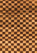 Machine Washable Checkered Orange Modern Area Rugs, wshabs817org