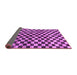 Sideview of Checkered Purple Modern Rug, abs817pur