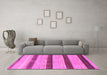 Machine Washable Abstract Pink Modern Rug in a Living Room, wshabs818pnk