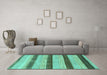 Machine Washable Abstract Turquoise Modern Area Rugs in a Living Room,, wshabs818turq