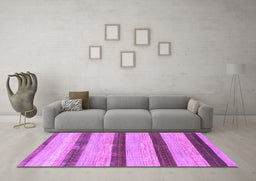 Machine Washable Abstract Purple Modern Area Rugs in a Living Room, wshabs818pur