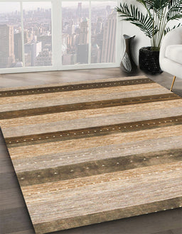 Abstract Brown Modern Rug in Family Room, abs818