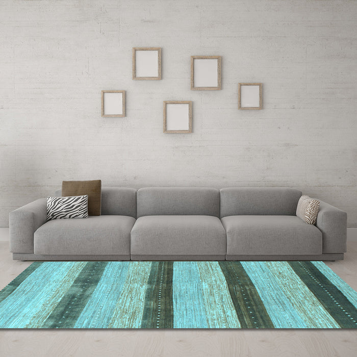 Machine Washable Abstract Light Blue Modern Rug in a Living Room, wshabs818lblu