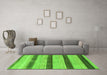 Machine Washable Abstract Green Modern Area Rugs in a Living Room,, wshabs818grn