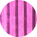 Round Machine Washable Abstract Pink Modern Rug, wshabs818pnk