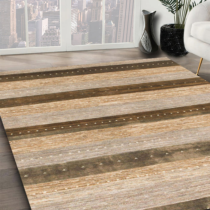 Abstract Brown Modern Rug in Family Room, abs818
