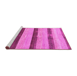 Sideview of Machine Washable Abstract Pink Modern Rug, wshabs818pnk