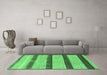 Machine Washable Abstract Emerald Green Modern Area Rugs in a Living Room,, wshabs818emgrn