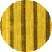 Round Abstract Yellow Modern Rug, abs818yw