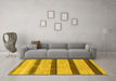 Machine Washable Abstract Yellow Modern Rug in a Living Room, wshabs818yw