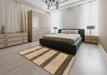 Abstract Brown Modern Rug in a Bedroom, abs818