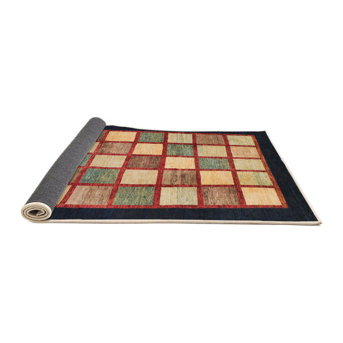 Sideview of Abstract Red Checkered Rug, abs819