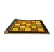 Sideview of Checkered Yellow Modern Rug, abs819yw