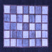 Square Machine Washable Checkered Blue Modern Rug, wshabs819blu