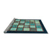 Sideview of Machine Washable Checkered Light Blue Modern Rug, wshabs819lblu